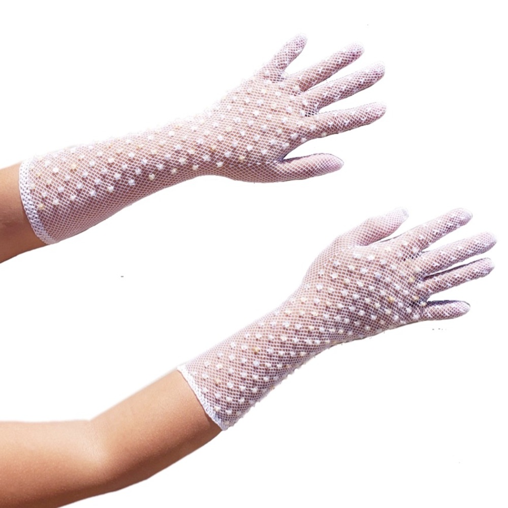 Crochet with beads gloves